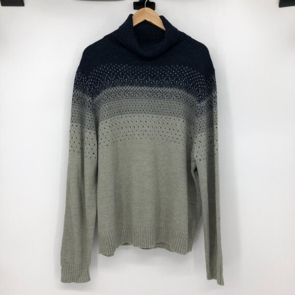 NWT Daniel Hechter Men’s Navy blue and Grey Gradient Knit Turtleneck Sweater XXL - Picture 15 of 15